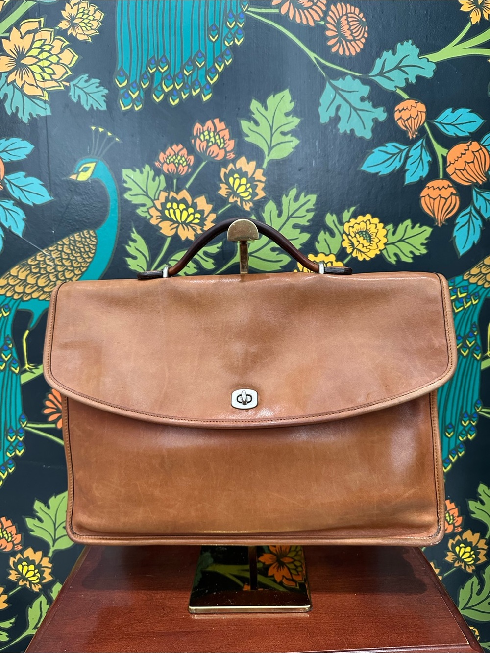 Vintage Coach Glove Tanned Leather Briefcase Bag | 1993 Cognac Camel with COA - Picture 4 of 17